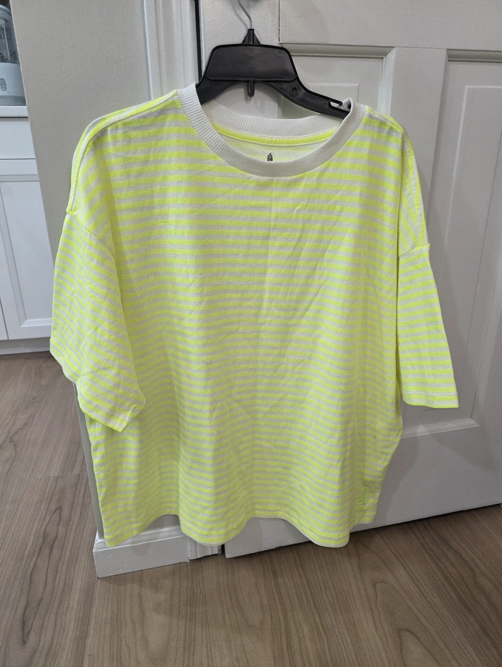 Free People Movement Stripe Tackle T-Shirt Boxy Tee Womens Medium Oversized - Picture 4 of 6